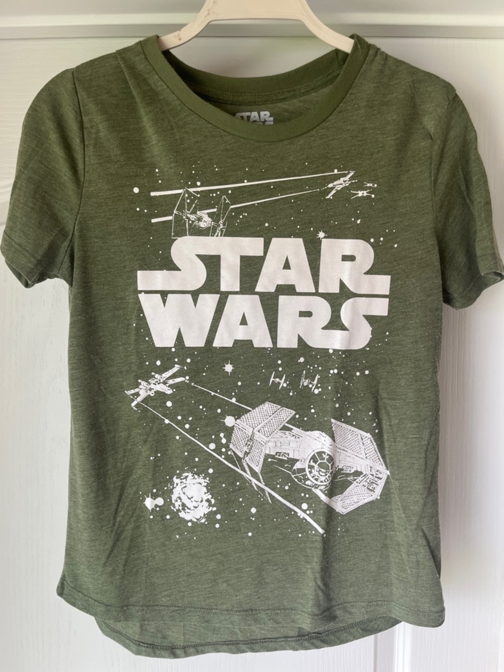 Star Wars Olive Green Graphic Tee with White Space Logo